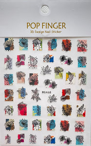 Pop Finger 3D Design Nail Sticker WG468